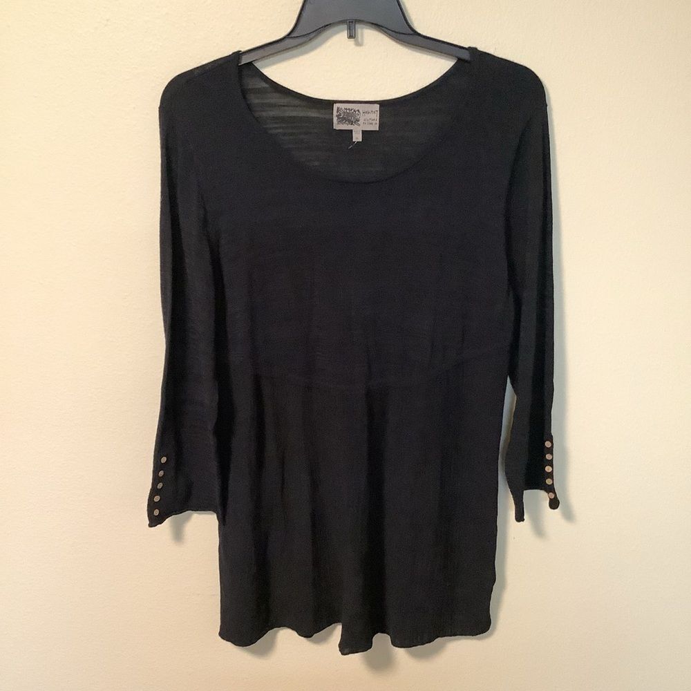 Habitat clothes to live in Women’s black long sleeves scoop neck tunic top XL